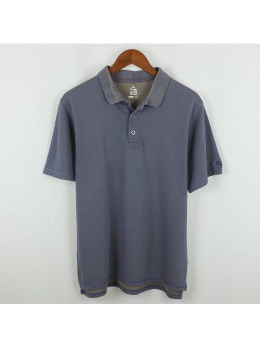 Alpine Design Men's Medium Blue Cotton Blend Short Sleeve Pique Polo Shirt